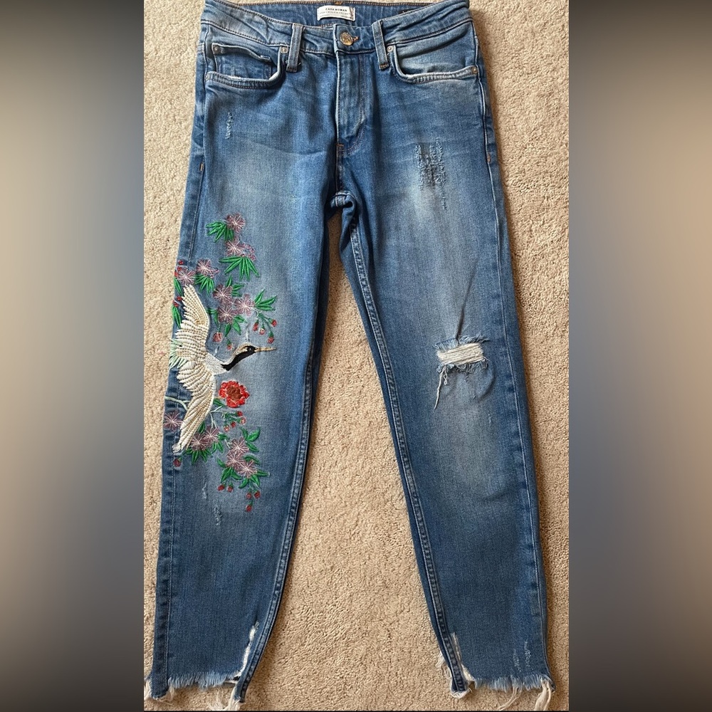 Embroidered Zara Jeans
